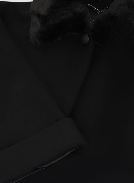 Wide Sleeve Wool Blend Coat