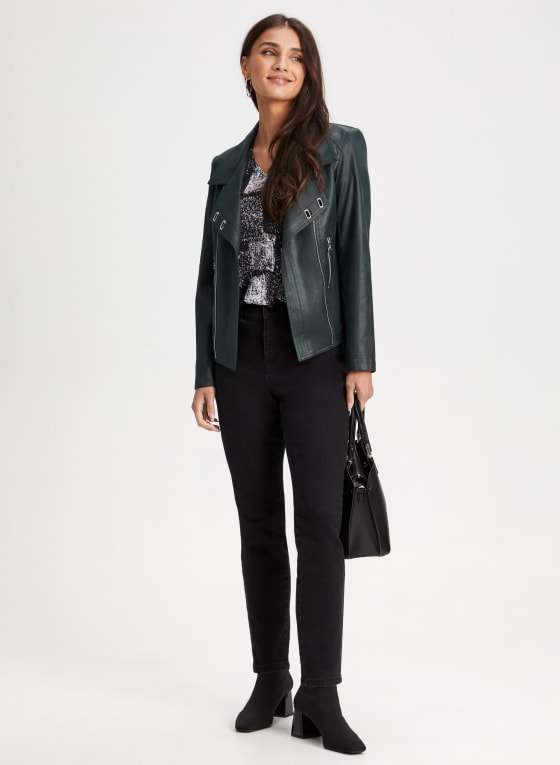 Stud Detail Faux Suede Jacket