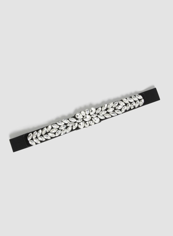 Crystal Embellished Elastic Belt