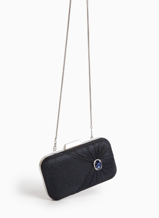 Faceted Stone Detail Clutch