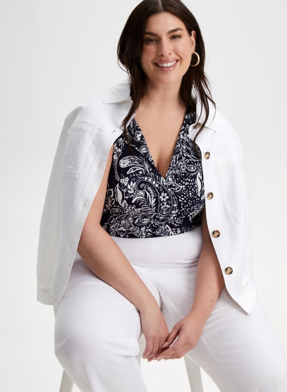 Paisley Print Sleeveless Top