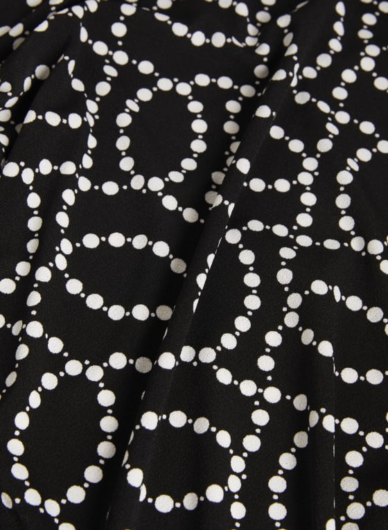 Boat Neck Pearl Print Top