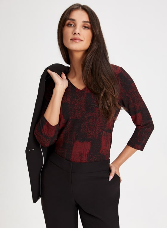 Abstract Geometric Print Top