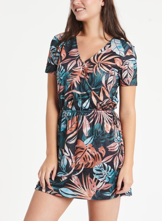 Leaf Print Swimsuit Cover Up