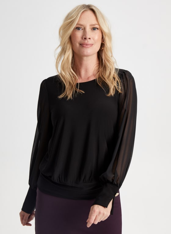 Boat Neck Long Sleeve Top