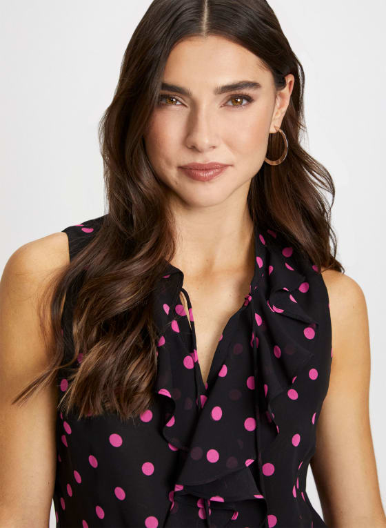 Sleeveless Polka Dot Top