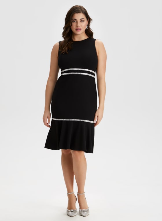 Glitter Trim Sleeveless Dress