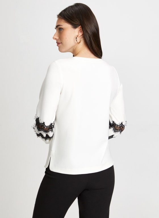 Lace Trim Long Sleeve Top