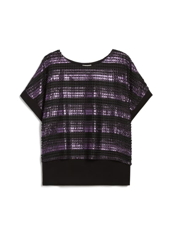 3/4 Sleeve Layered Crochet Top