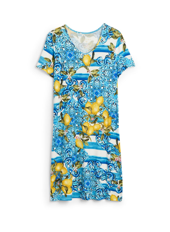 Lemon & Stripe Print Sleepshirt