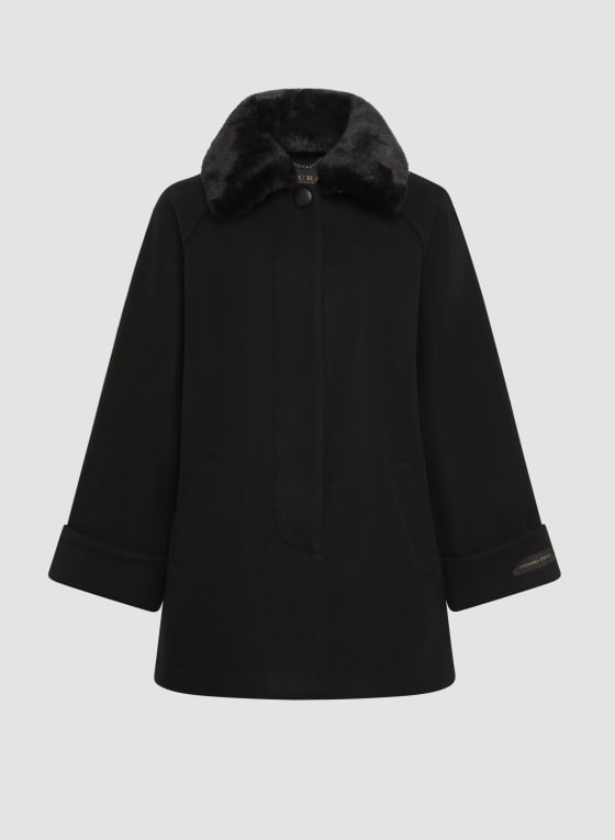 Wide Sleeve Wool Blend Coat