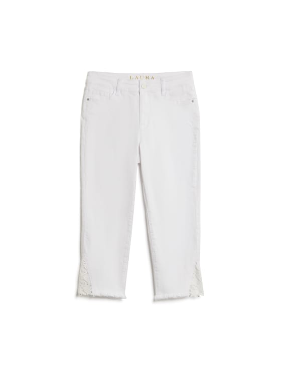 Lace Detail Denim Capris