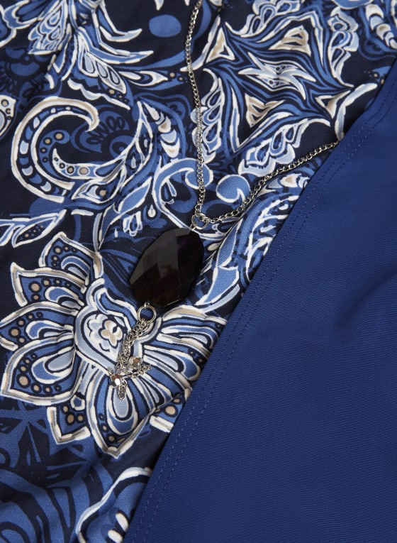 Paisley Print Dress & Cardigan