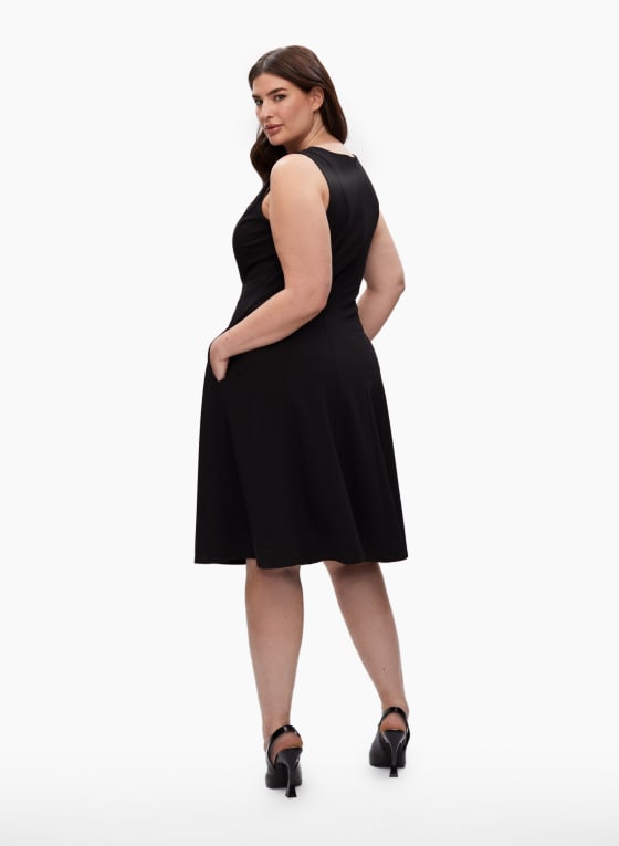 V-Neck Fit & Flare Dress