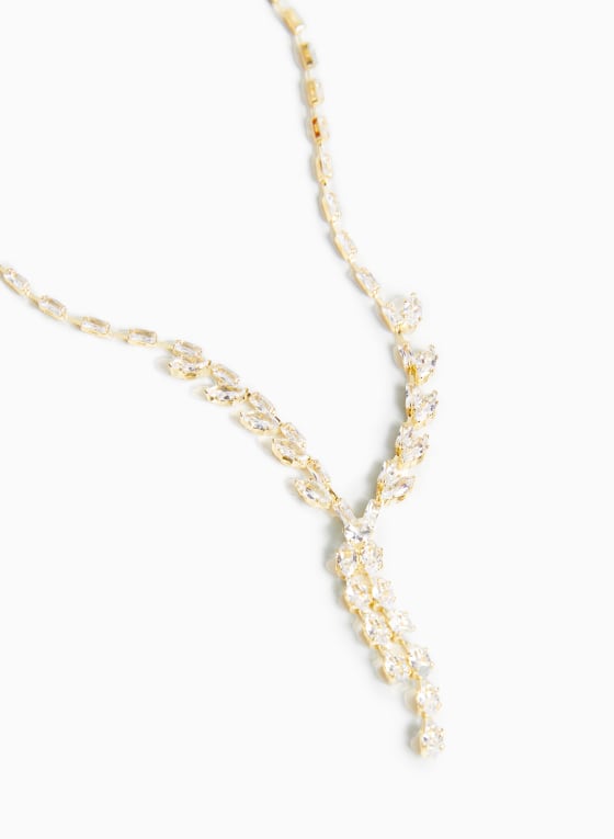 Crystal & Baguette Y Necklace