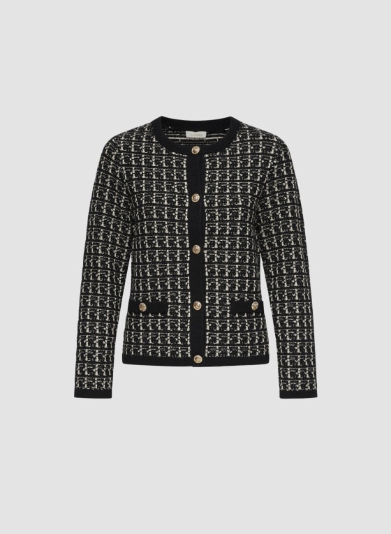 Plaid Button Front Cardigan