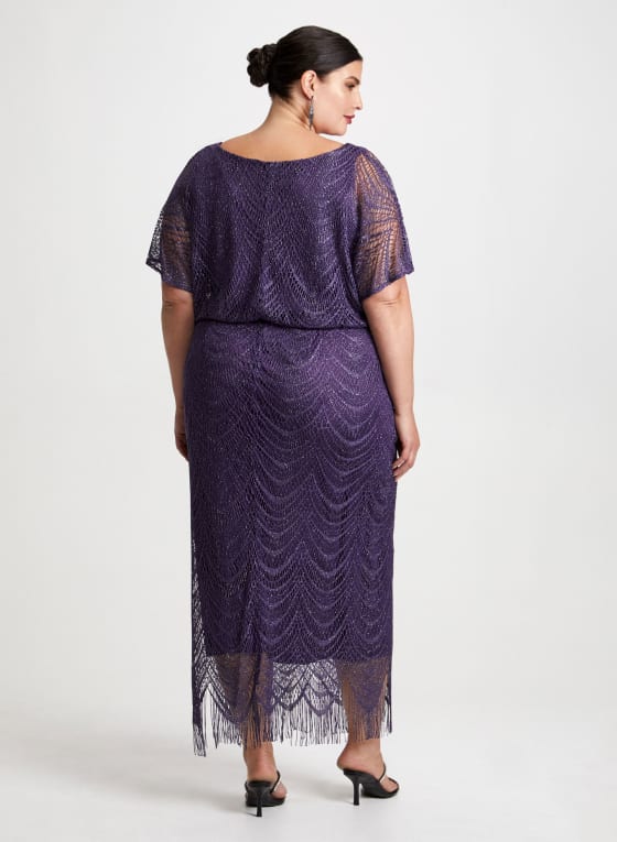 Crochet Detail Metallic Dress