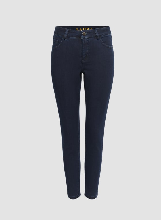 Rhinestone Trim Slim Leg Jeans