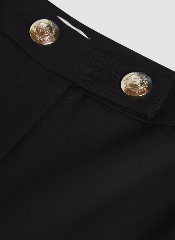 Button Detail Gaucho Wide Leg Pants