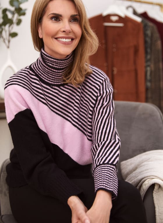Striped Turtleneck Sweater