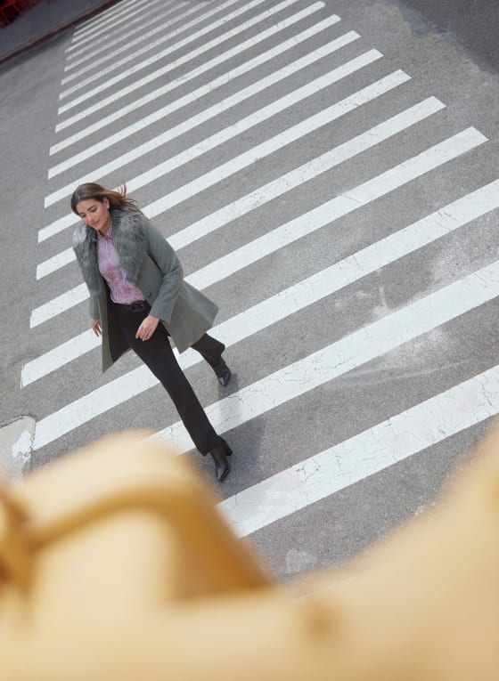 Stretch Wool Blend Coat