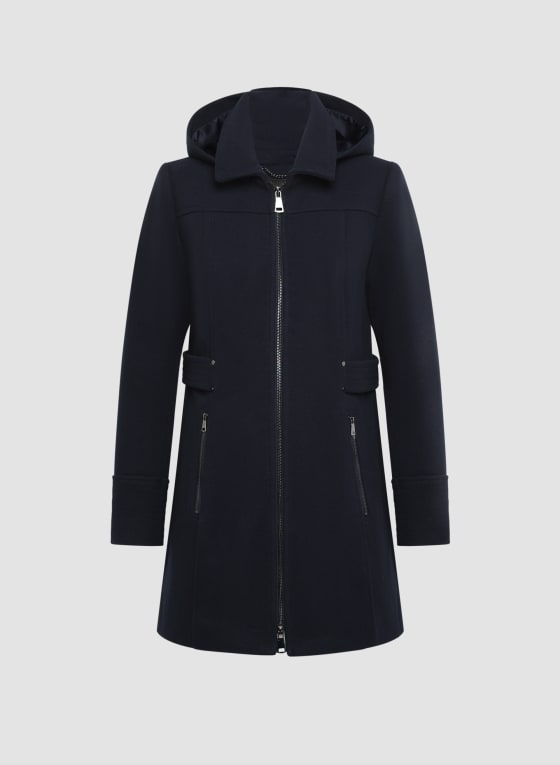 Tab Detail Wool Blend Coat