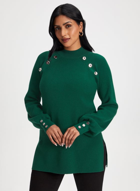 Mock Neck Tunic Sweater