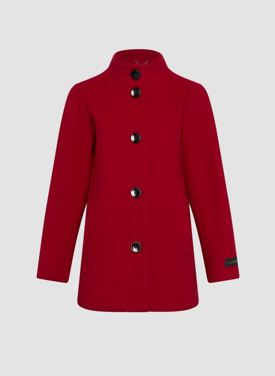 Stretch Faux Wool Coat