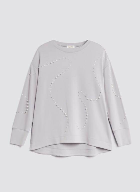 Long Sleeve Pearl Detail Top