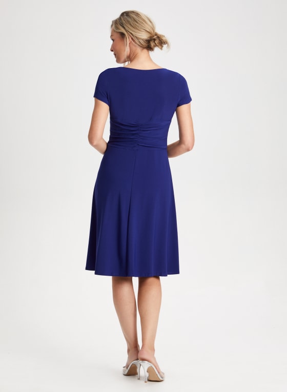 Belted Rhinestone Embellished Dress