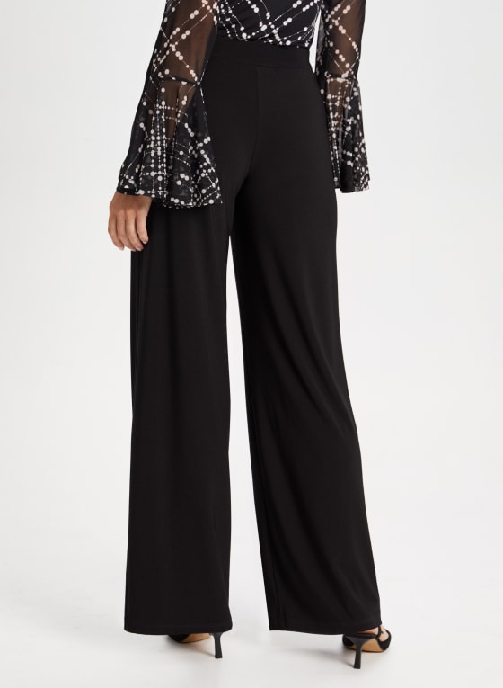 Pull-On Wide Leg Jersey Pants