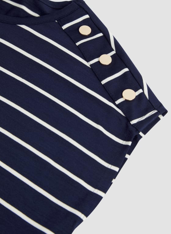 Stripe Print Two-Tone Top