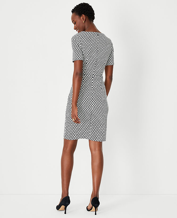 Ann Taylor Ottoman Scoop Neck Sheath Dress