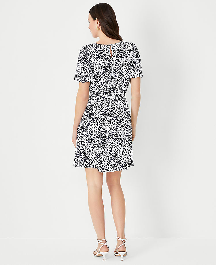 Ann Taylor Floral Flutter Sleeve Shift Dress