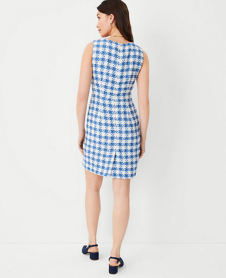 Ann Taylor Tweed Square Neck Shift Dress