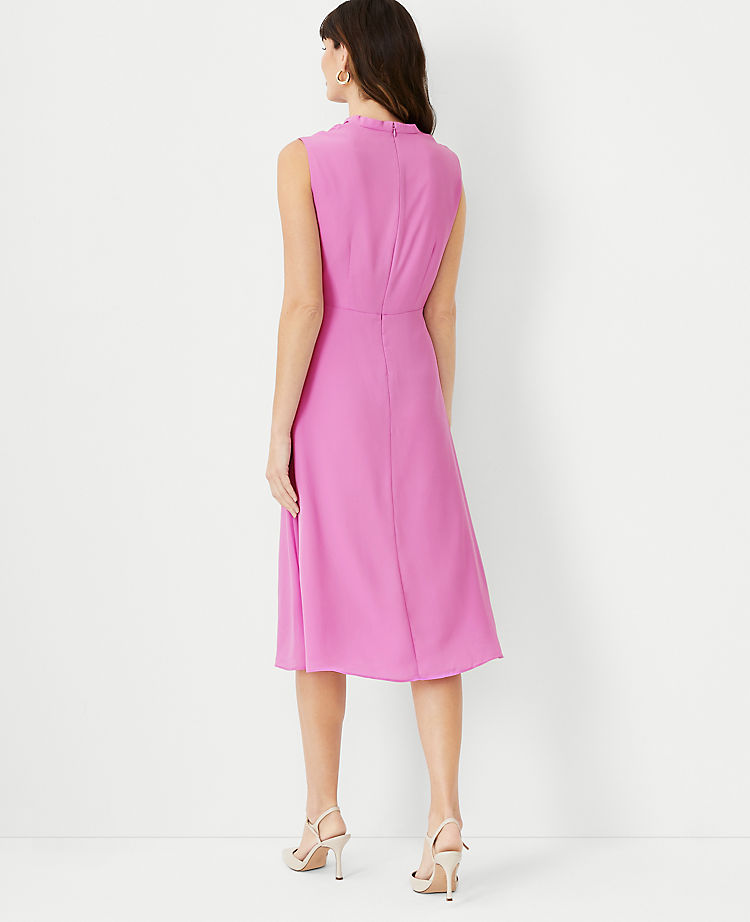 Ann Taylor Mock Neck Midi Flare Dress