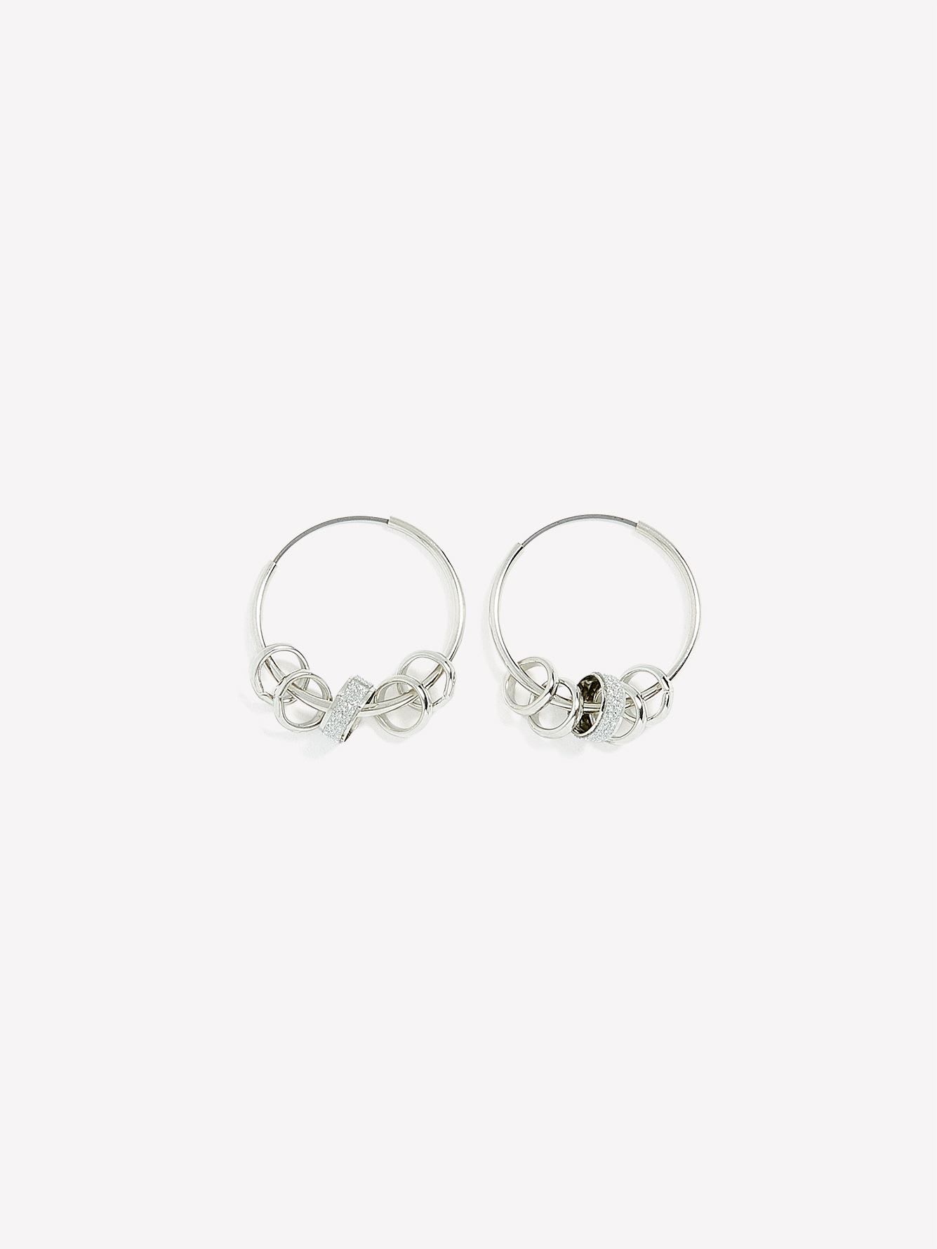 Single Hoop Earrings with Paper Glitter