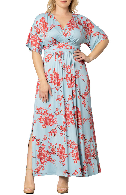 Kiyonna Plus Size Vienna Short Sleeve Maxi Dress (Plus Size)