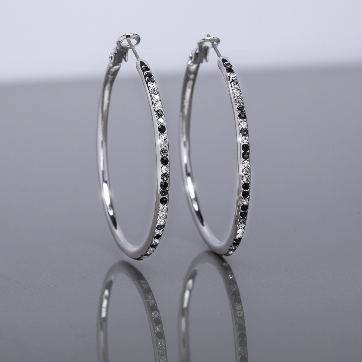 Crystal Pave Mixed Colour Hoop Earrings by Callura