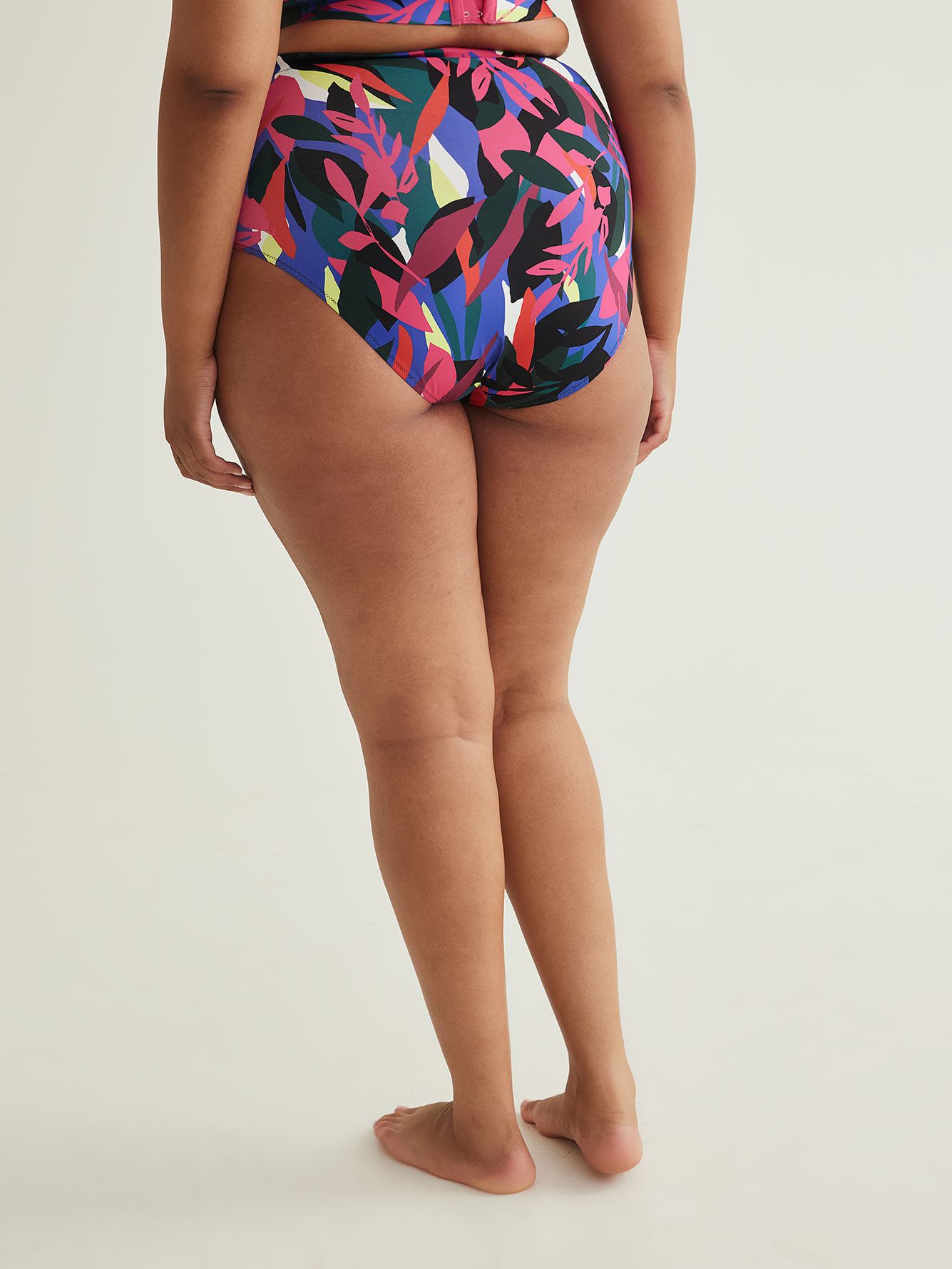 Reversible Tropical High-Waisted Swim Brief