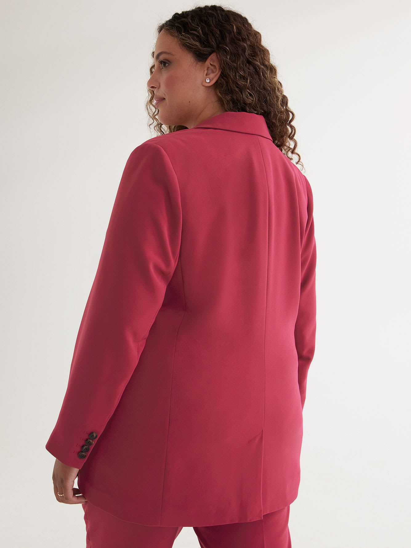 Fluid Double-Breasted Suit Blazer