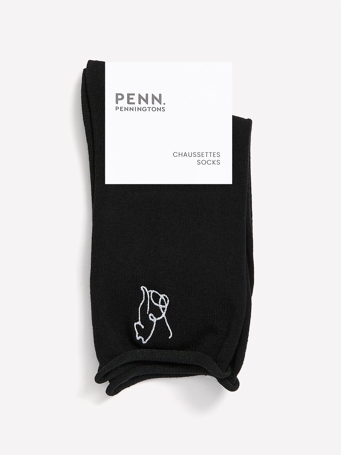 Black Crew Socks, Cat Placement Print