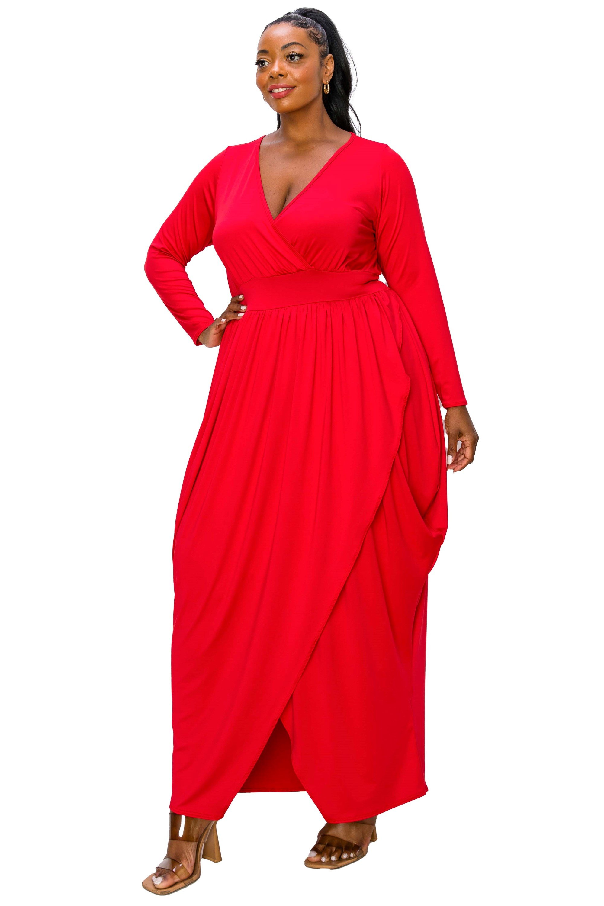 L I V D - Giuliana Tulip Hem Maxi Dress