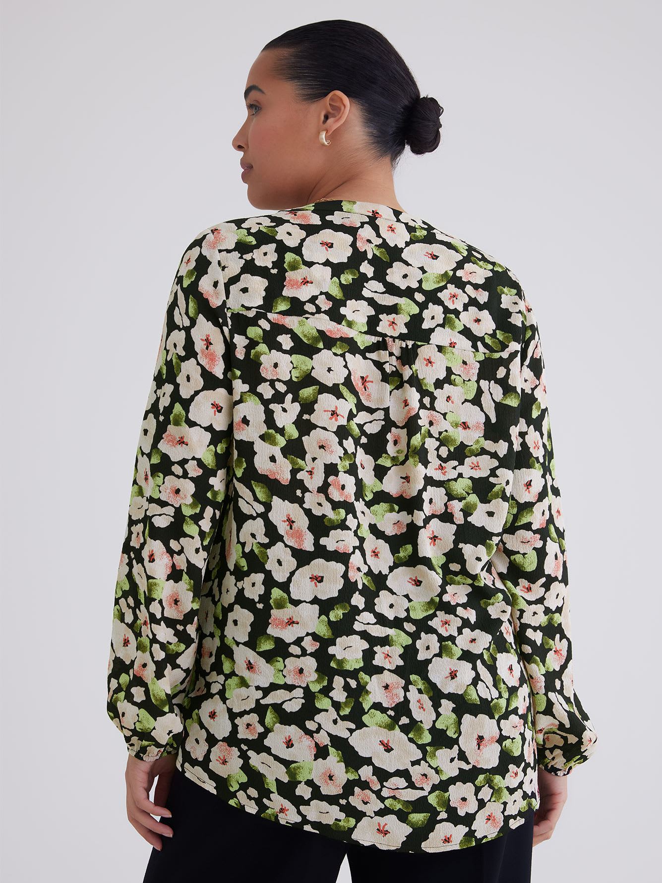 Printed V-Neck Blouse