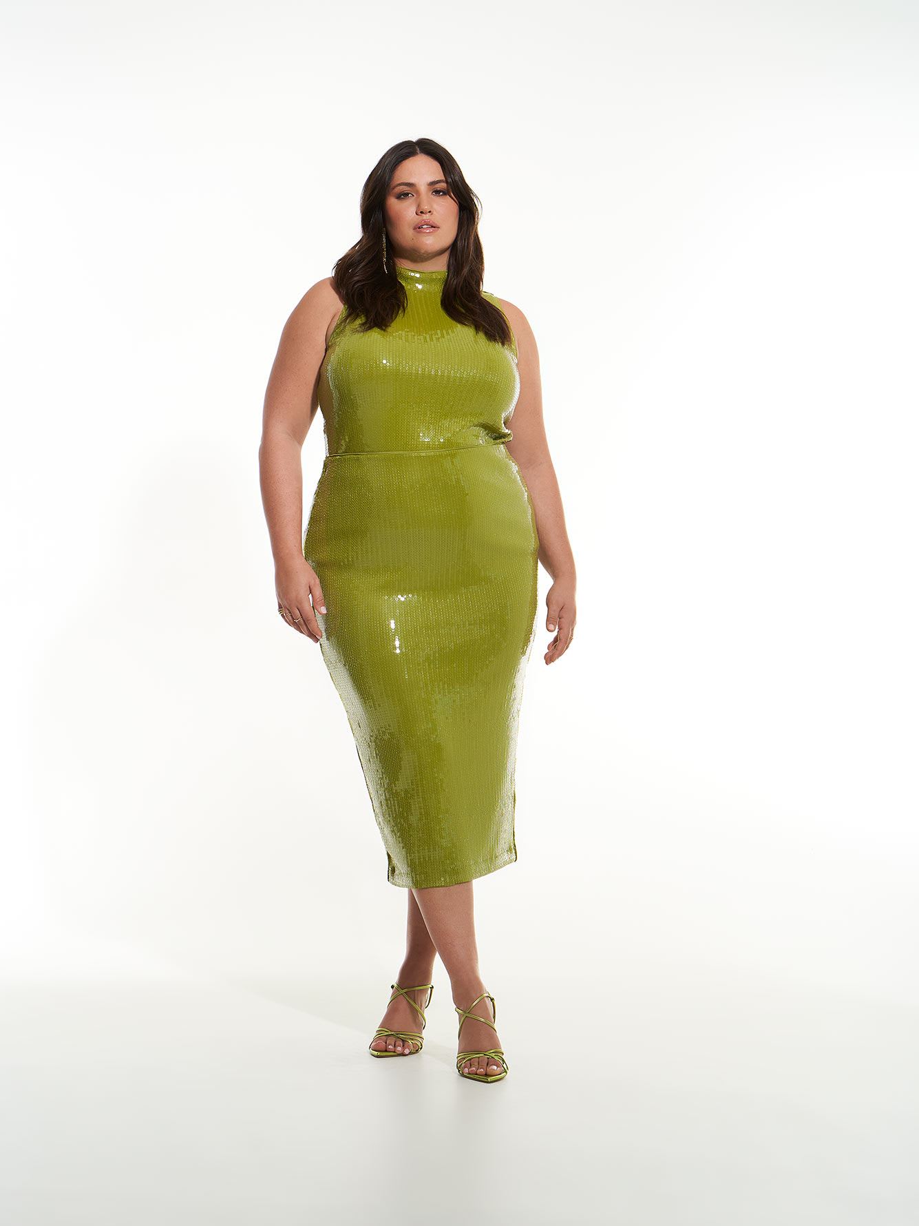 Sequins Knit Pull-On Pencil Skirt - Addition Elle