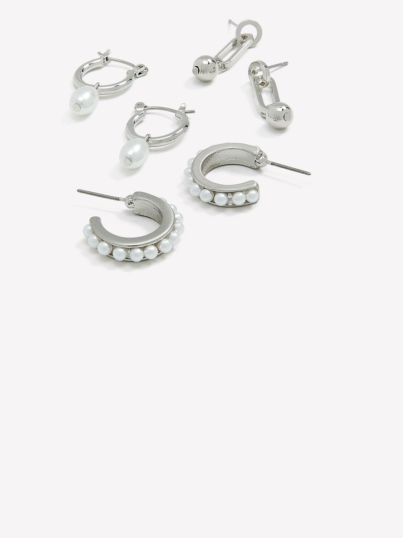 Assorted Earrings with Pearls, Set of 3