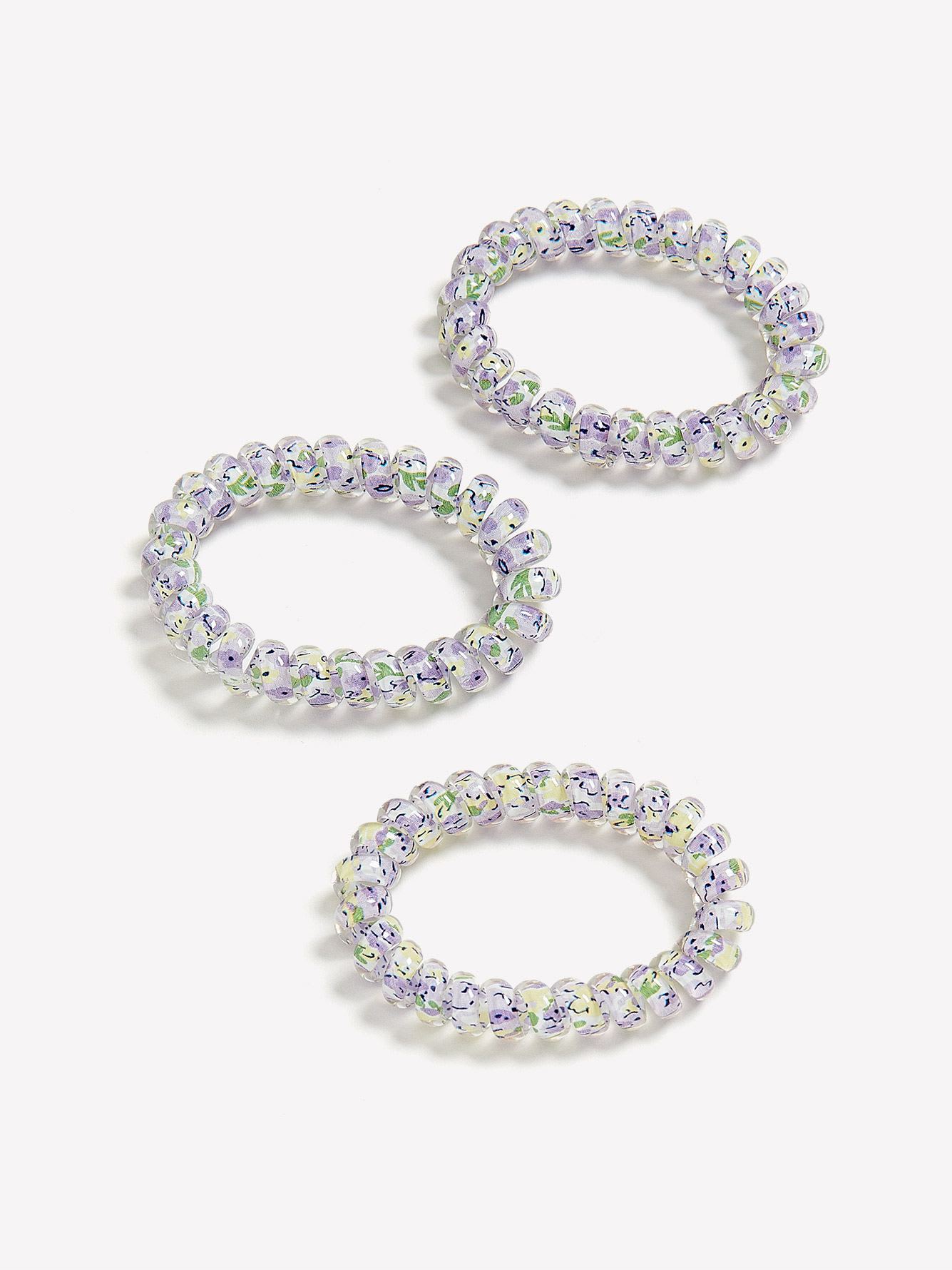 Printed Coil Hair Elastics, Set of 3