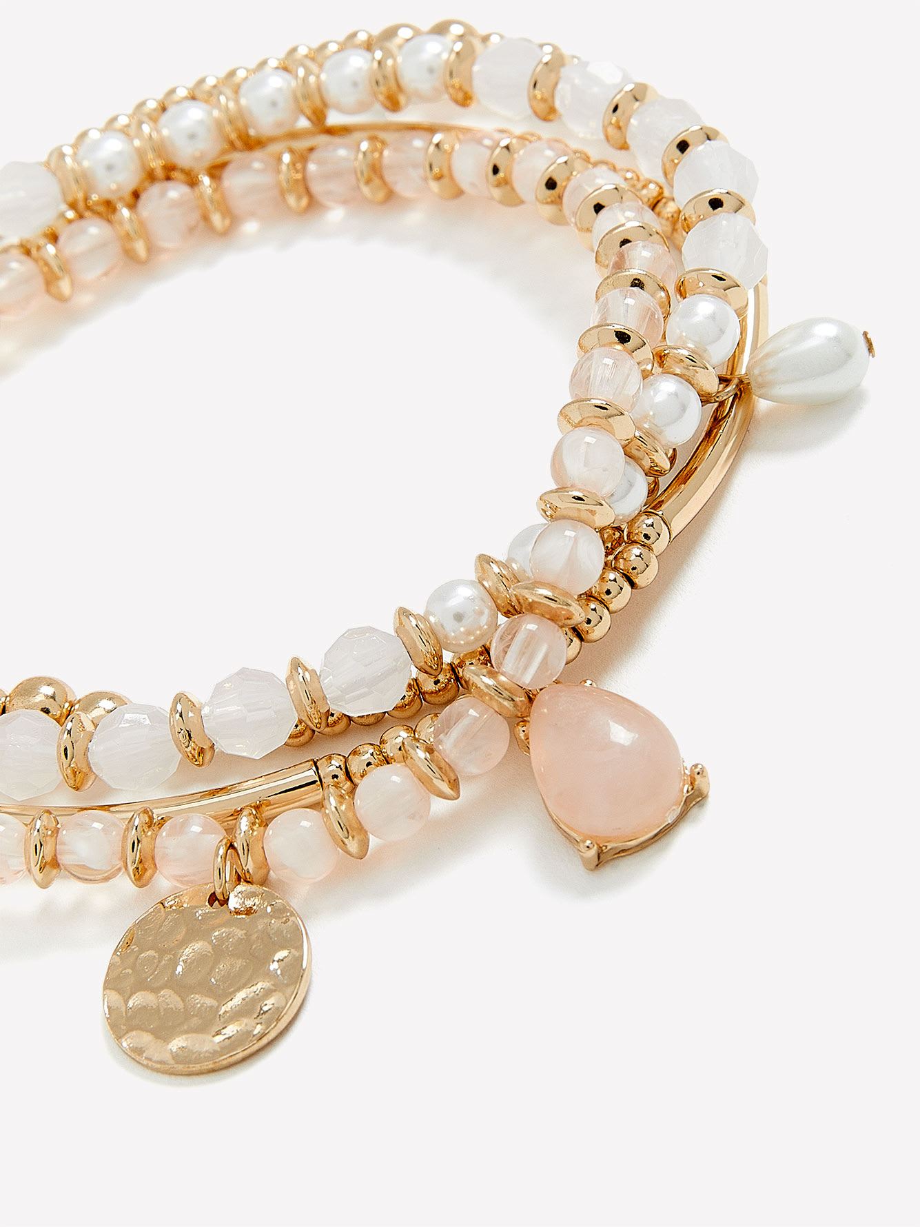 Stretch Bracelets with Stones, Set of 4