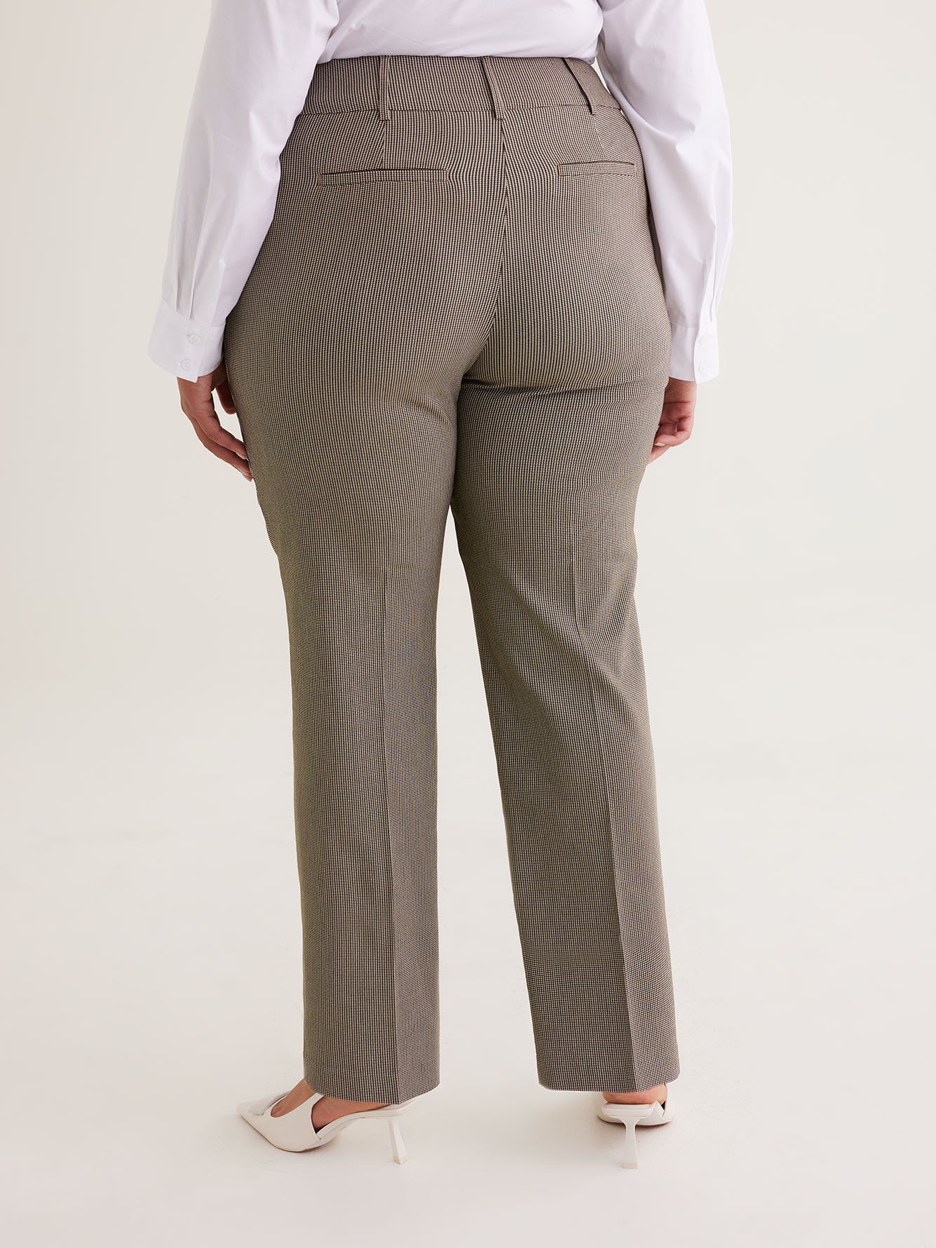 Savvy Fit Straight-Leg Pant Houndstooth Pattern - PENN. Essentials