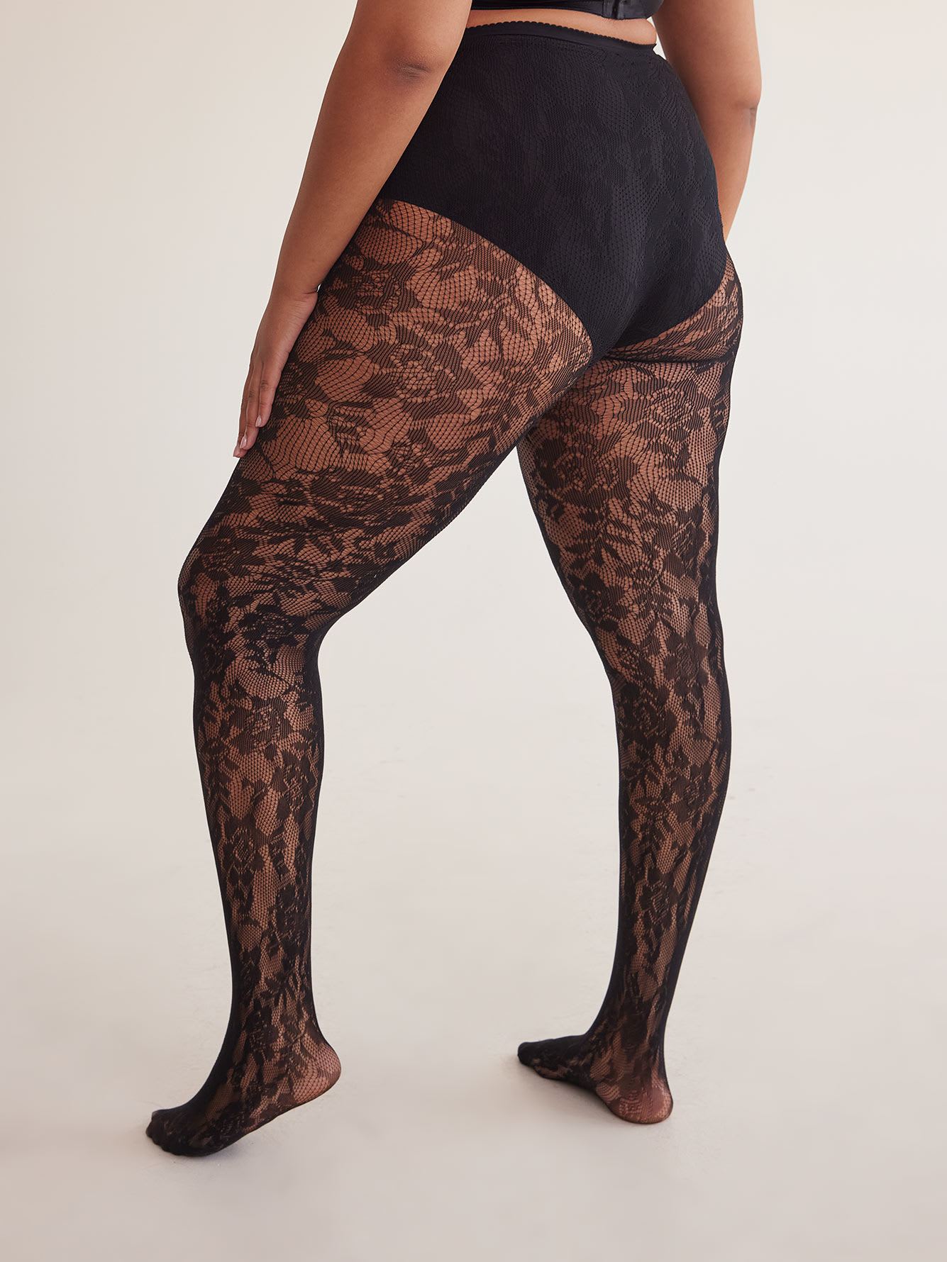 Black Floral Fashion Tights